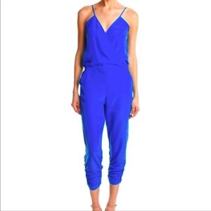 PARKER Royal Silk Spaghetti Cami Strap Wrap & Snap Jogger Leg Jumpsuit "Liv" L